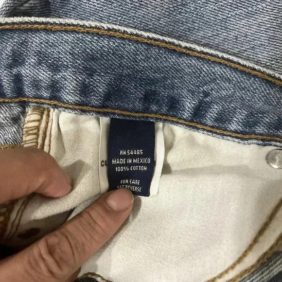 American Eagle Womens 6 Fray Hem Bootcut Jeans Mid Rise Distressed Boho 70s Y2K - Picture 7 of 11